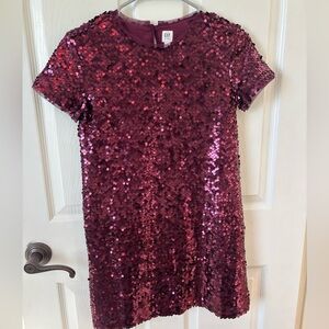 GAP Deep Red Sequin Dress